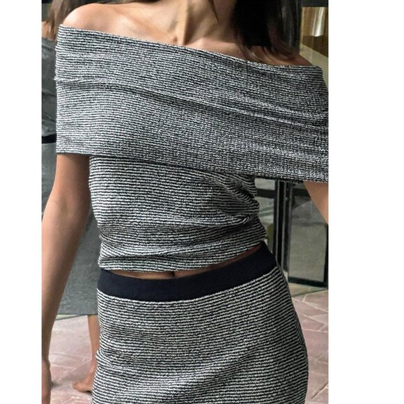 BLOGGER'S FAVE! Zara 2 Piece Knit Pencil Skirt And Off Shoulder Knit Top Set NWT - Picture 2 of 11